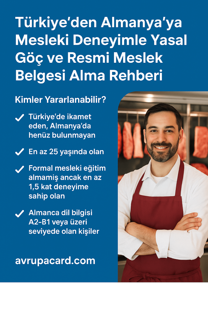 Almanya’da Mesleki Deneyimle Resmi Belge